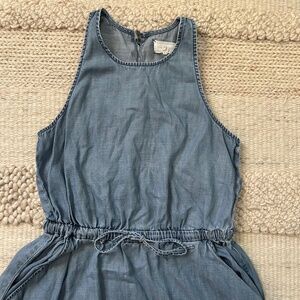 Lou & Grey Chambray Sleeveless Dress - Cotton/Linen/Lyocell Blend - XS